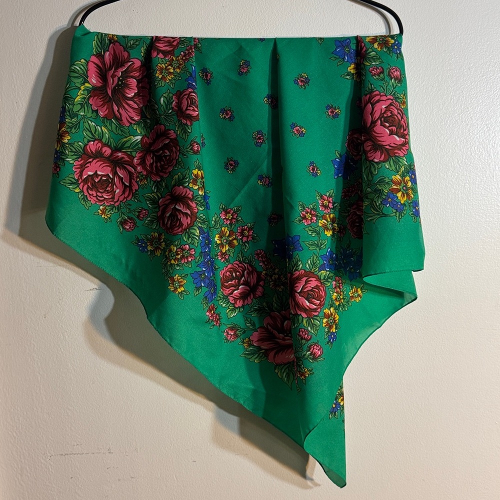 Floral Green Scarf
